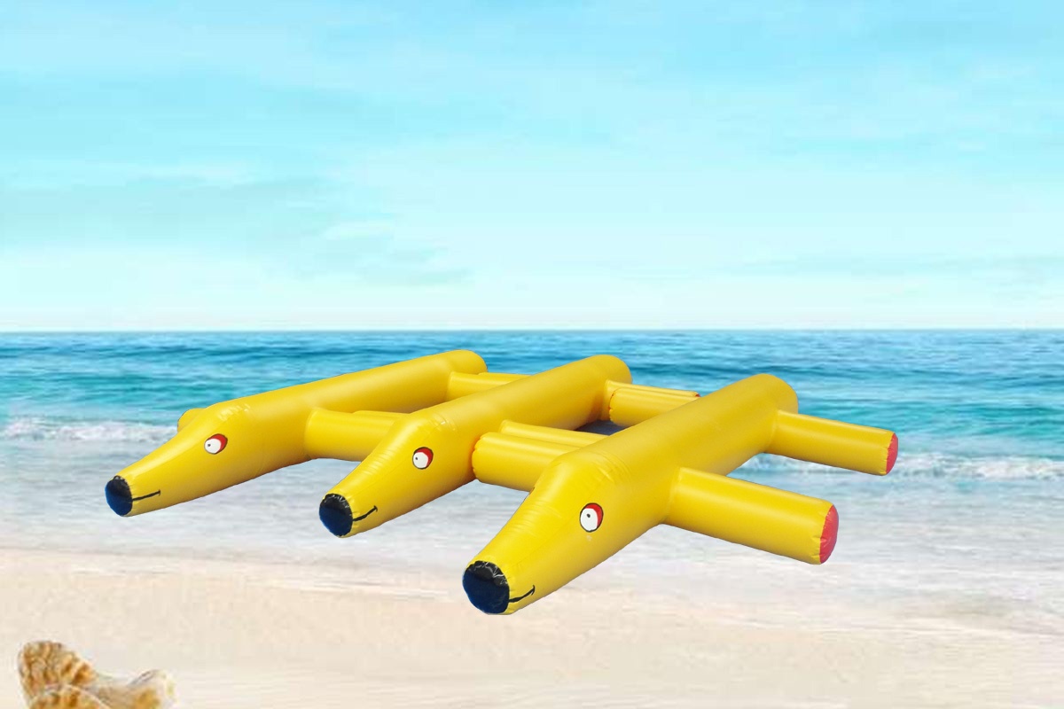 WT017 Yellow dog inflatable water toys floating device