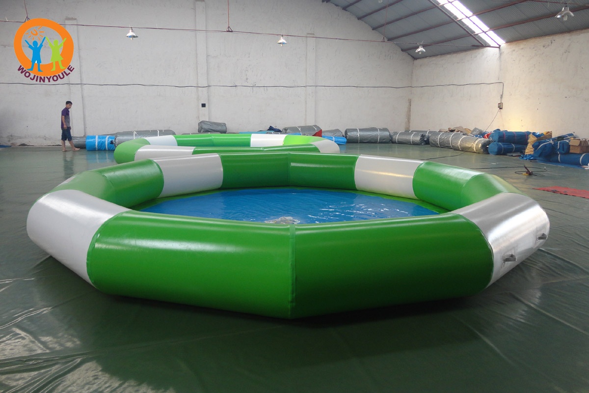 WP069 Green White Round Inflatable swimming pool for commercial