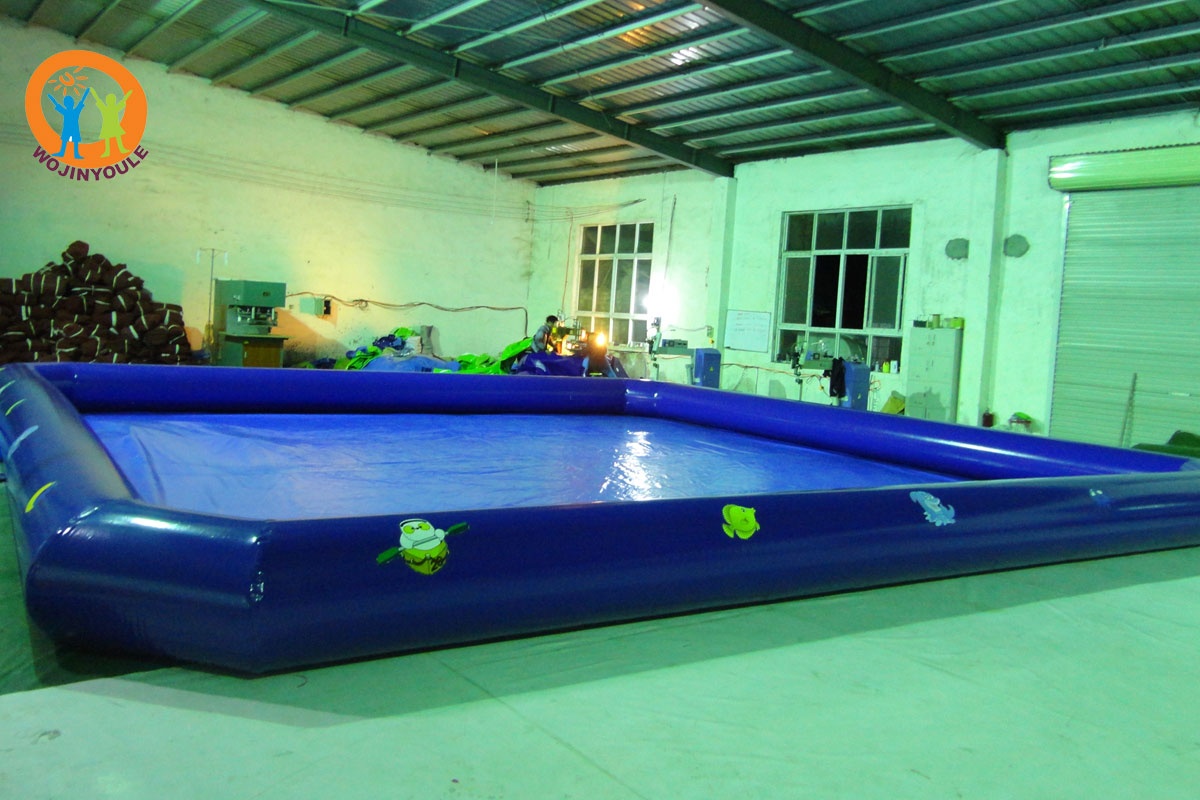 Customized blue rectangle inflatable swimming pool
