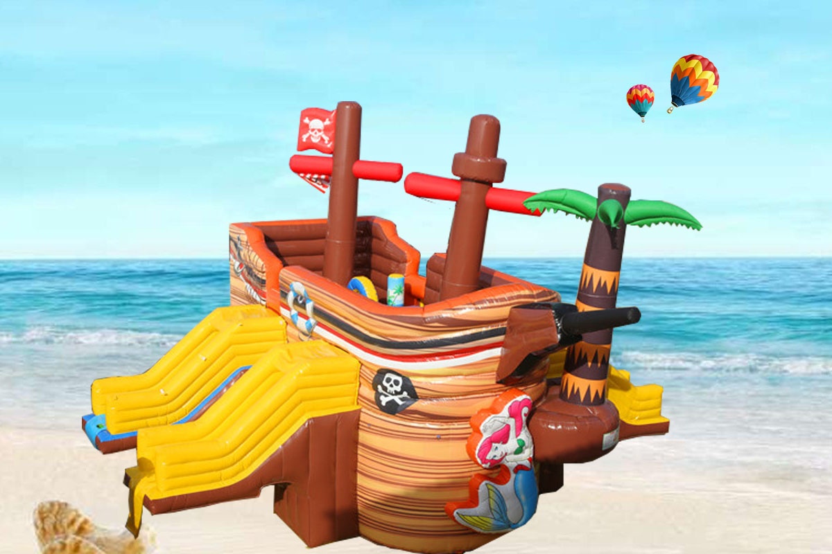WW055 Pirate ship Inflatable Water Slide for Pools