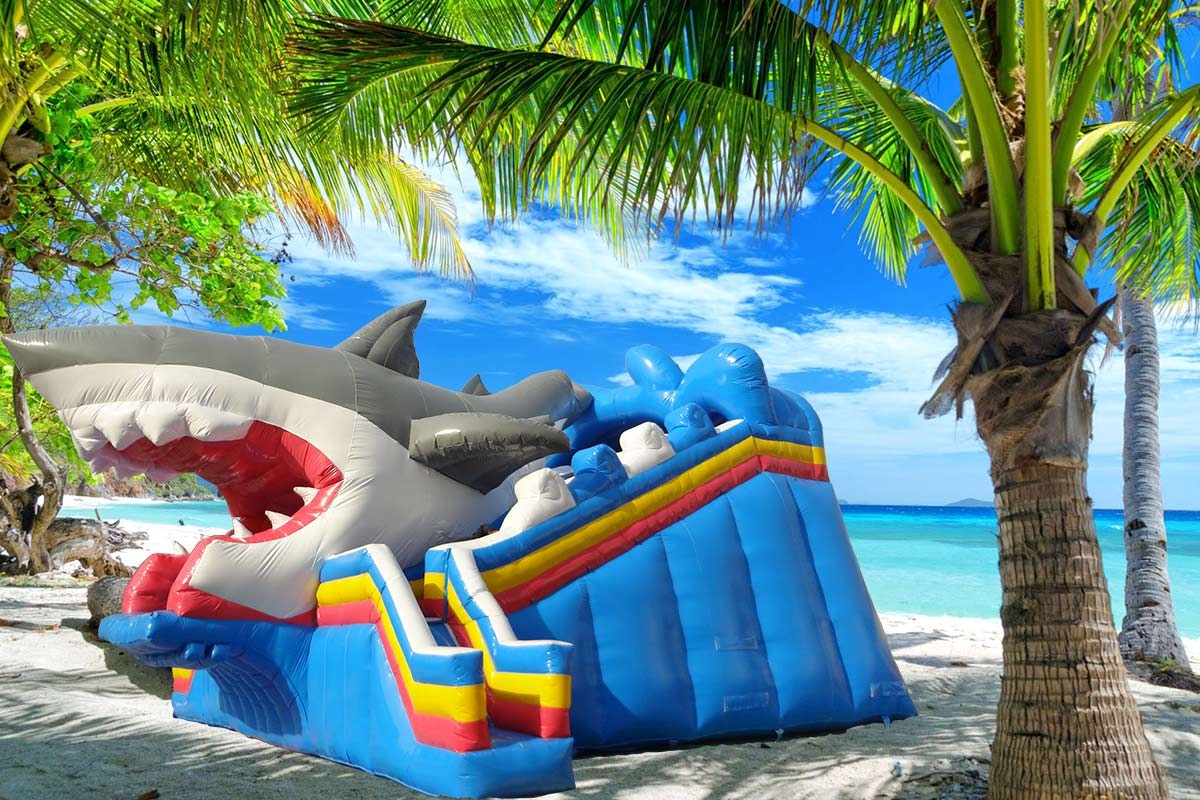 Shark Inflatable Corner Water Slide