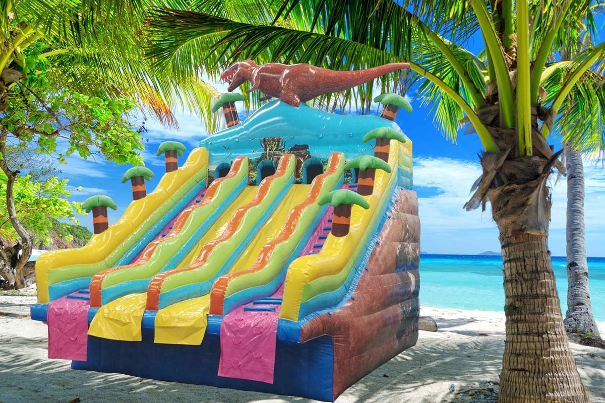 Large Dinosaur Inflatable Wave Water Slides