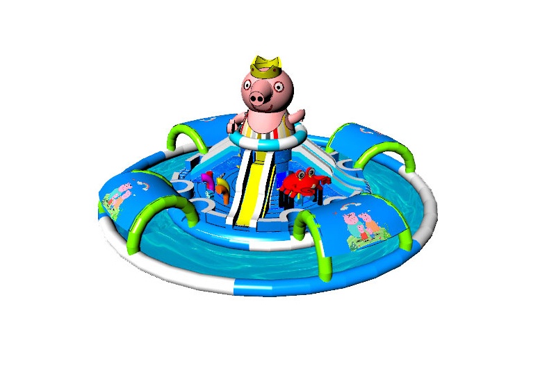 GP012 New Peppa Water Park wih Inflatable Pool Slides