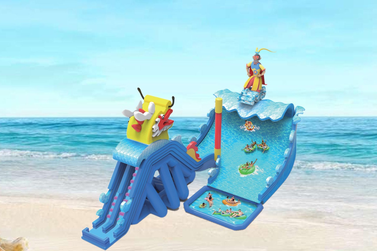 WW024 China Monkey Dragon Large Inflatable Water Slide