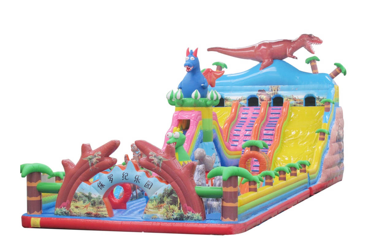 Dinosaur inflatable bounce castle with slide