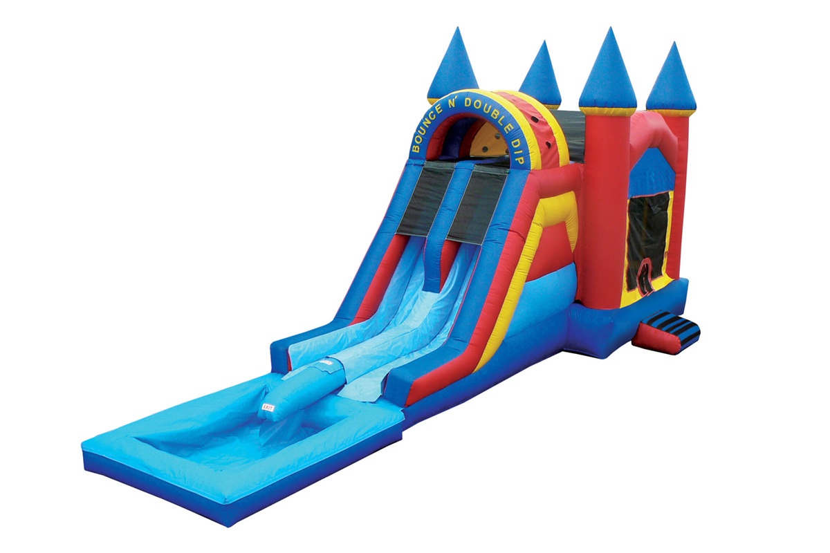 WB234 4in1 Royal Castle Dual Lane Inflatable Wet Combo Slide With Pool