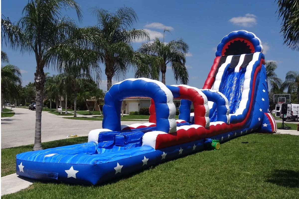 WW044 American 32ft tall Dual lane Inflatable Water Slide