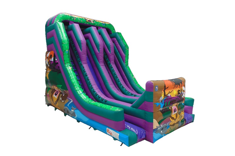 WW052 15ft Platform Inflatable Water Slide with Front Wall Jungle