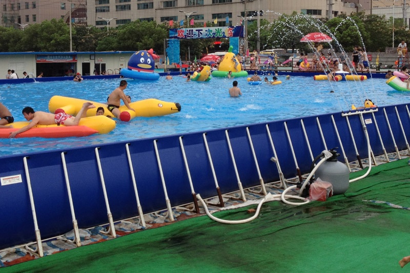 Rectangle Movable Steel Metal Frame Swimming Pools for sale