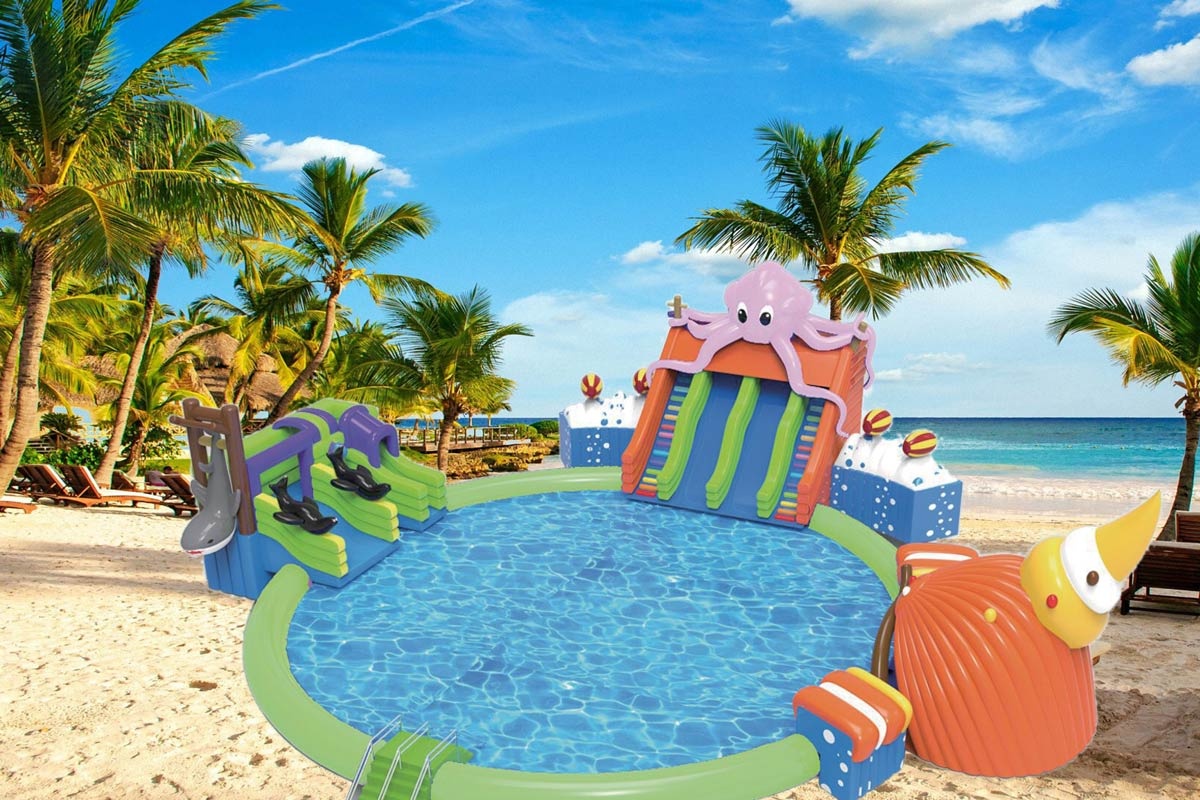 High Quality Customized Commercial Large Inflatable Water Park with Slide Pool