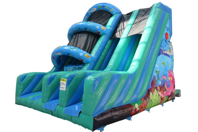 DS007 14ft Jump with Drop Inflatable Dry Slide