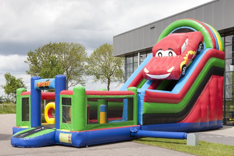 MC019 Multiplay Race Car Inflatable Bouncy Castle with Slide