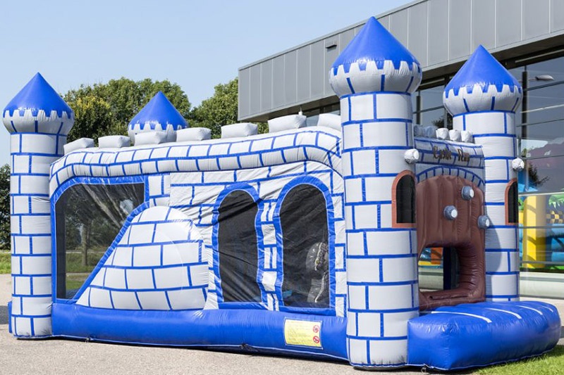 MC029 Blue White Castle Inflatable Obstacle Courses