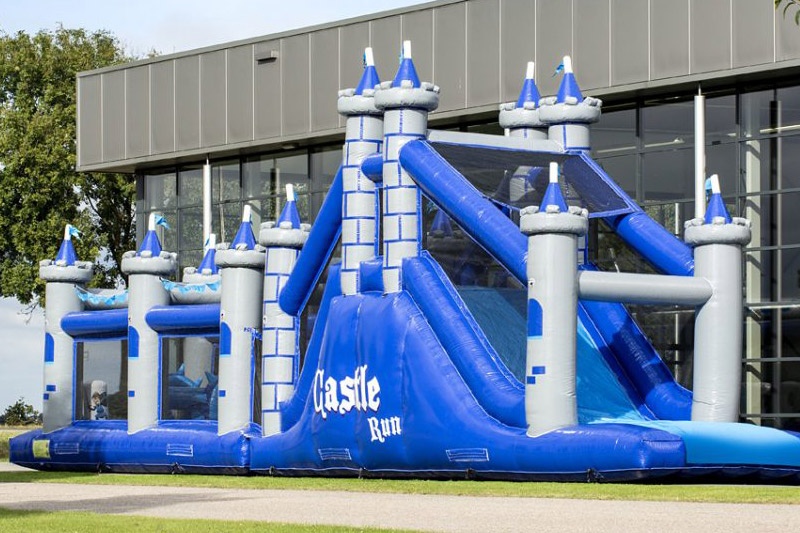 OC004 17m Blue White Castle Inflatable Obstacle Courses