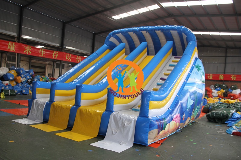 WW077  21ft Shark Inflatable Water Slide for metal frame pool