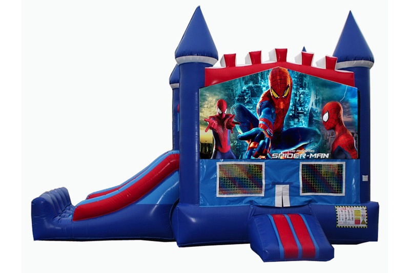 WJ073 Spiderman Inflatable Bounce House With Slide