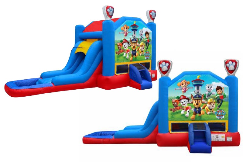 WJ089 Paw Patrol Inflatable Wet Combo Bouncer Slide with Pool