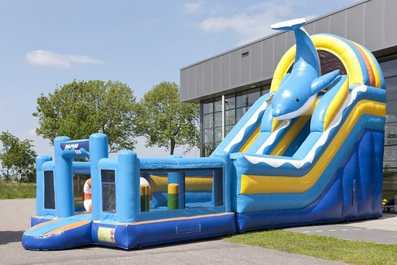 MC084 Dolphin Multiplay Inflatable Caste Bouncer Slide