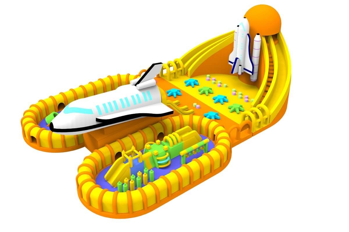 WJ024 Giant Spaceship Park Fun City Inflatable Bounce Castle