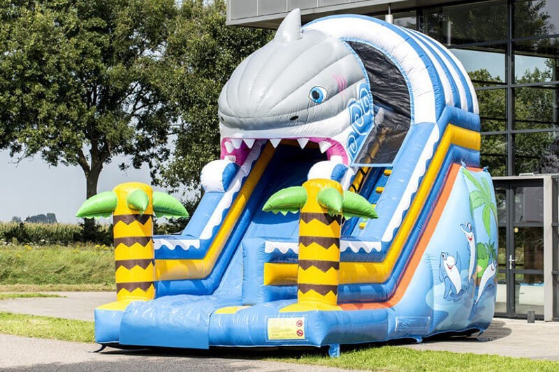 MC183 The Cool Shark Inflatable Bouncy Castle Dry Slide
