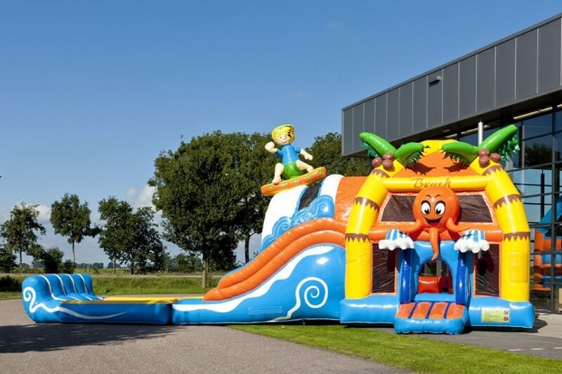 MC009 Multiplay Beach Super Inflatable Bouncy Castle Jumping House with Slide