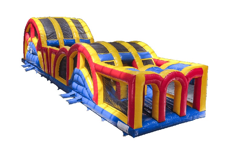 OC072 Three Lane 2 Part Inflatable Obstacle Courses Sport Games