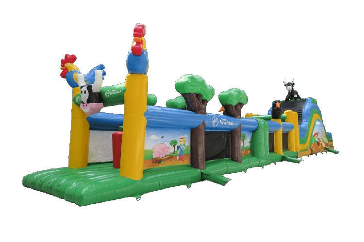 OC073 27m 2 Part Farm Inflatable Obstacle Courses Sport Games