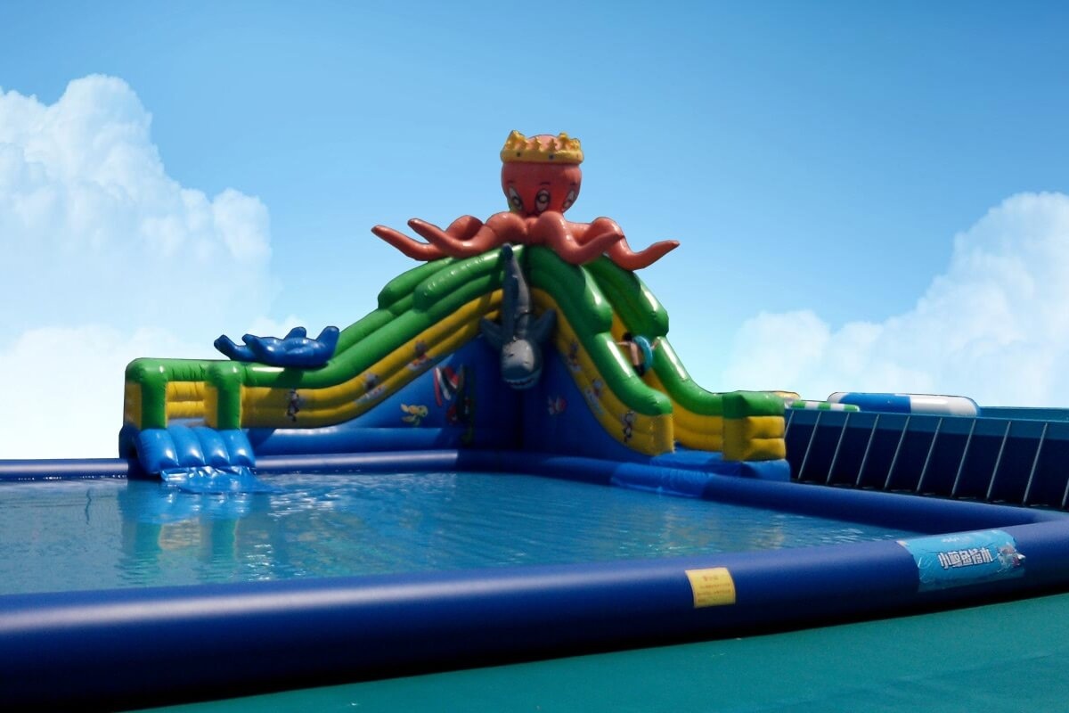 GP011 Octopus Island Inflatable Water Park with Pool Slide