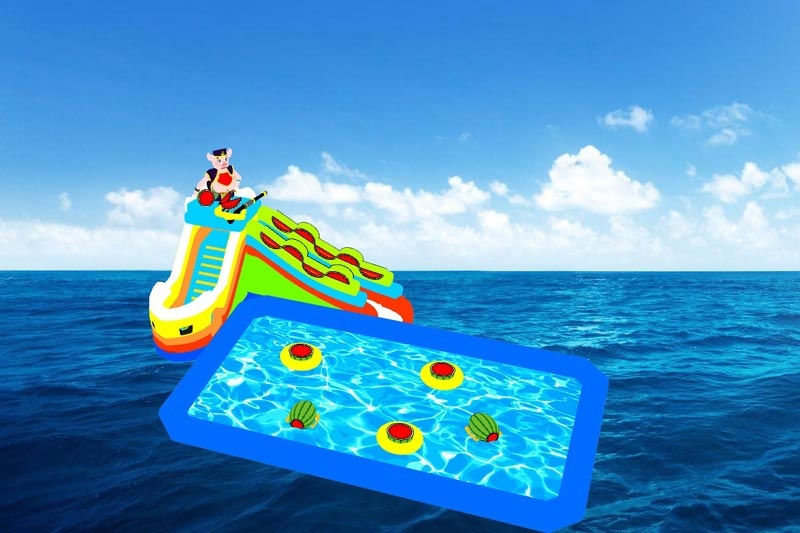 GP016 Corner Water Slide with Inflatable Swiming Pool