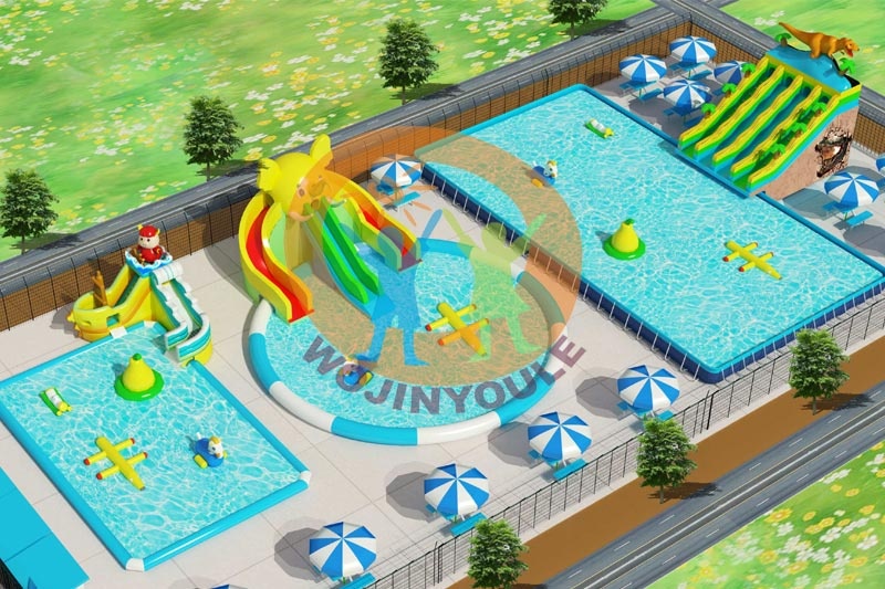 WPK009 Factory Price Commercial Customized Mobile Ground Inflatable Water Park Design