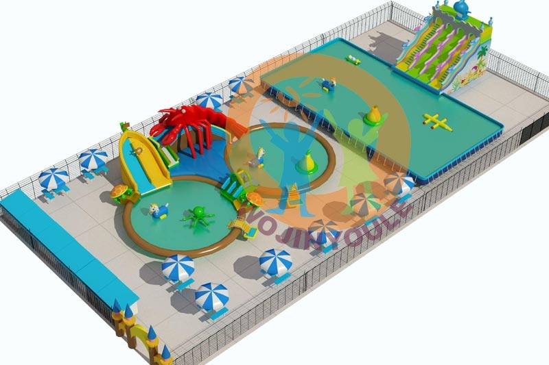 WPK011 Factory Price Commercial Customized Mobile Ground Inflatable Water Park Design