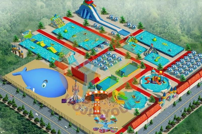 WPK010 Factory Price Commercial Customized Mobile Ground Inflatable Water Park Design