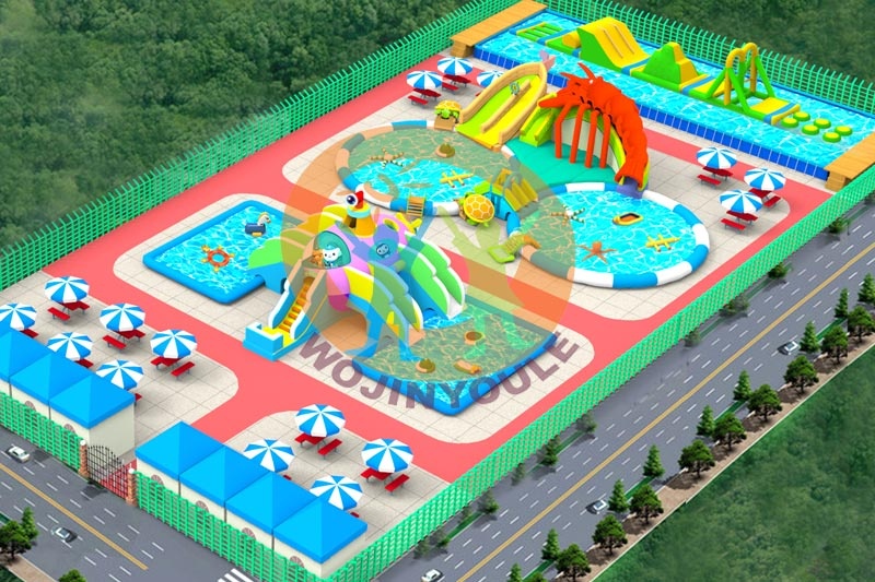 WPK017 Factory Price Commercial Customized Mobile Ground Inflatable Water Park Design