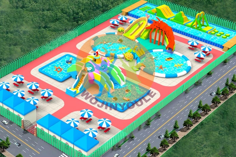 WPK017 Factory Price Commercial Customized Mobile Ground Inflatable Water Park Design