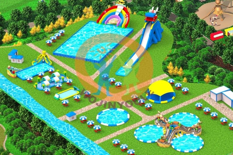 WPK015 Factory Price Commercial Customized Mobile Ground Inflatable Water Park Design