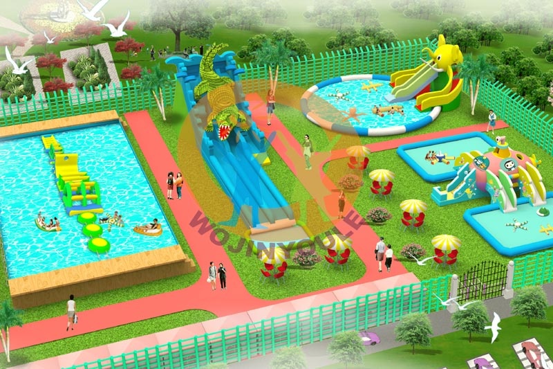WPK020 Factory Price Commercial Customized Mobile Ground Inflatable Water Park Design