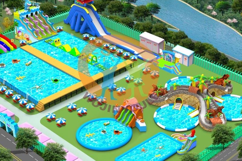 WPK021 Factory Price Commercial Customized Mobile Ground Inflatable Water Park Design