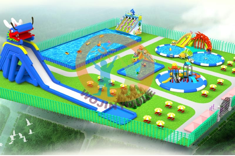 WPK022 Factory Price Commercial Customized Mobile Ground Inflatable Water Park Design