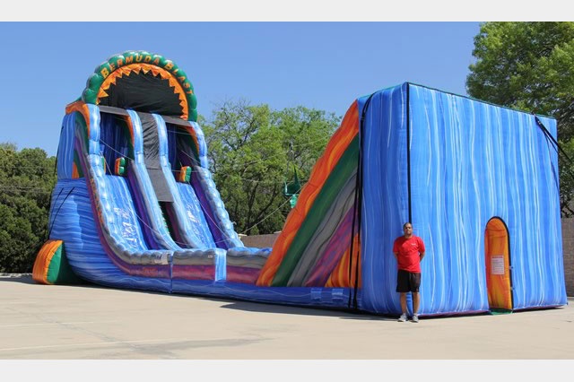 OC078 Bermuda Blast Giant Mobile Inflatable Zip Line Zipline Games