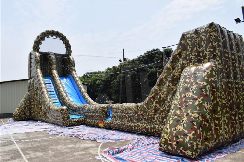 OC080 Giant camouflage single lane inflatable amazon zip line zipline sliding