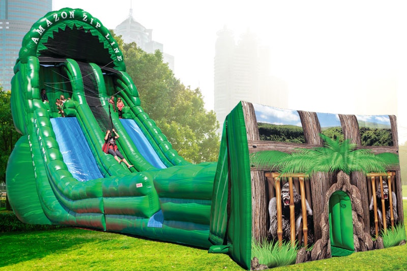 OC081 Mobile Amazon Inflatable Zipline Mechanical Ride