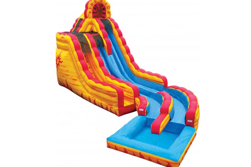 WS015 20ft Big Yellow Blue Fire Ice Inflatable Water Slide