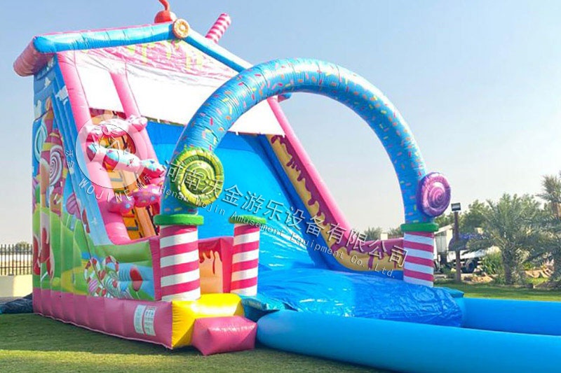 Candy Land Inflatable Water Slide with Pool Set