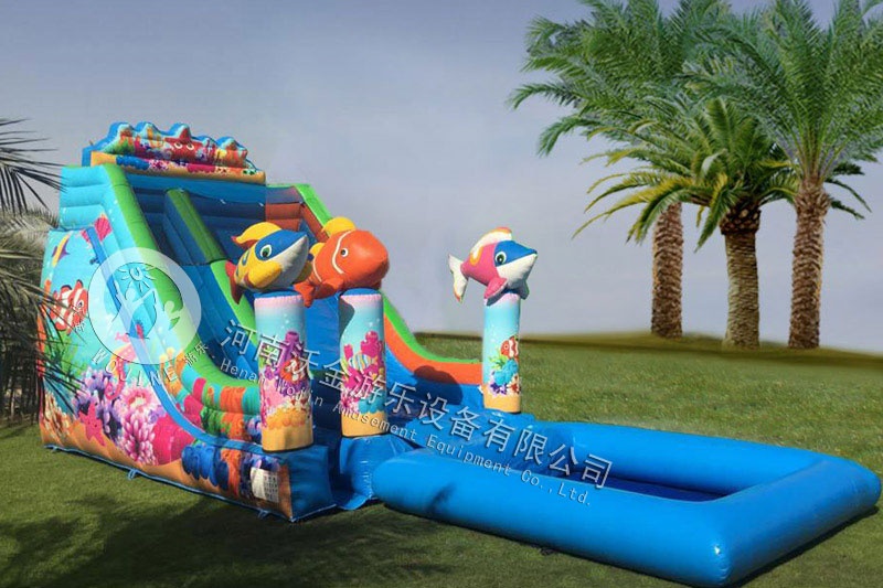 2020 Fish Inflatable Water Slide with Pool Set