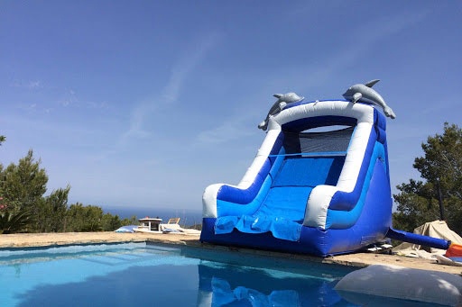 WS045 Dolphin Inflatable Water Slide Backyard Pool