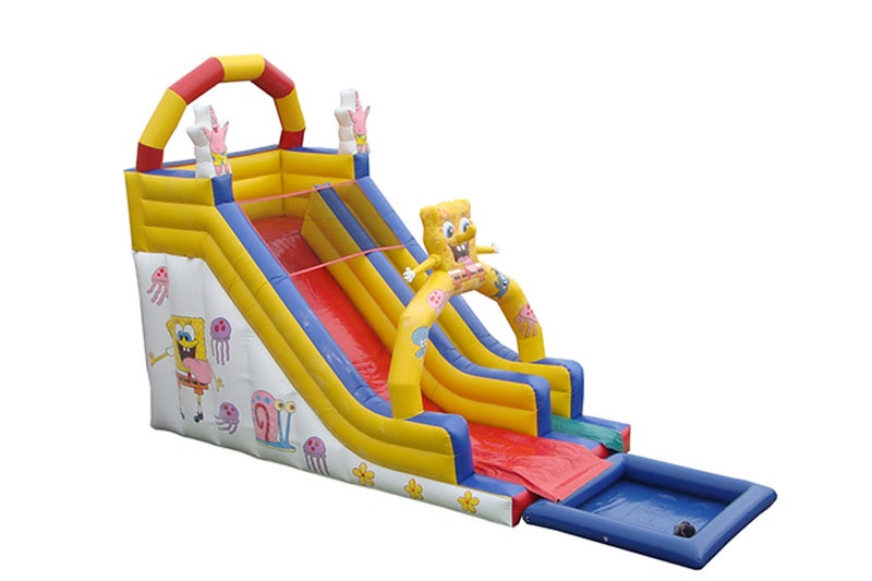 WS055 Popular cartoon inflatable water slide with pool