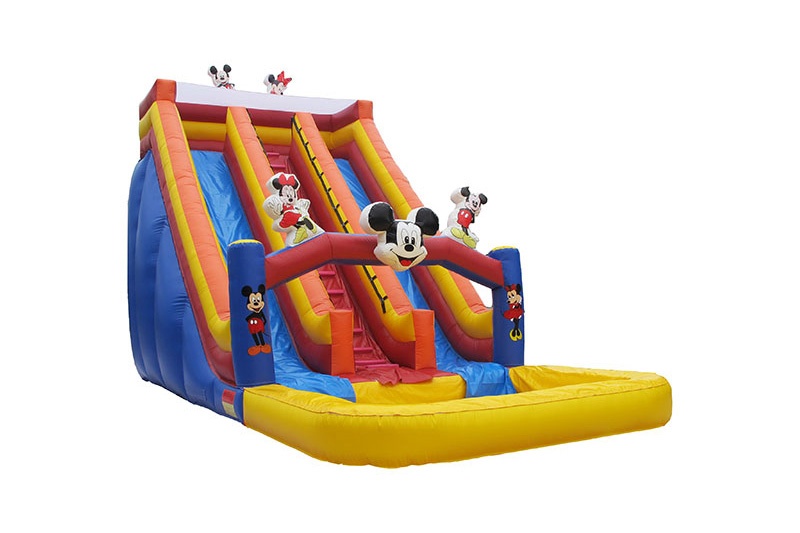 WS058 High quality Micky theme inflatable water slides with pool
