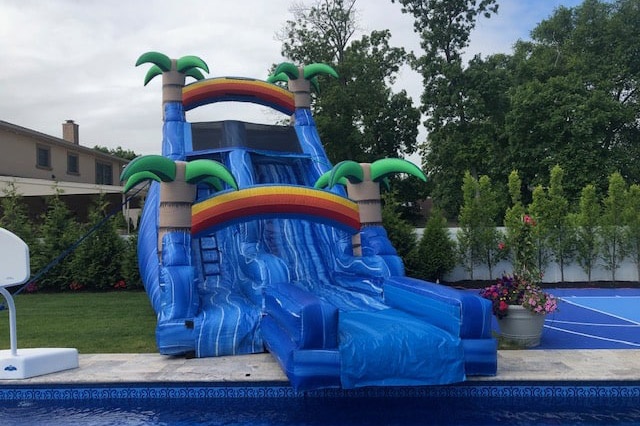 WS046 Tropical inflatable water slide backyard pool