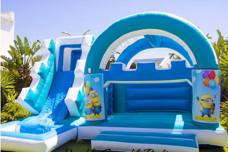 WJ064 Minions inflatable Wet Combo Bouncer Water Slide Pool