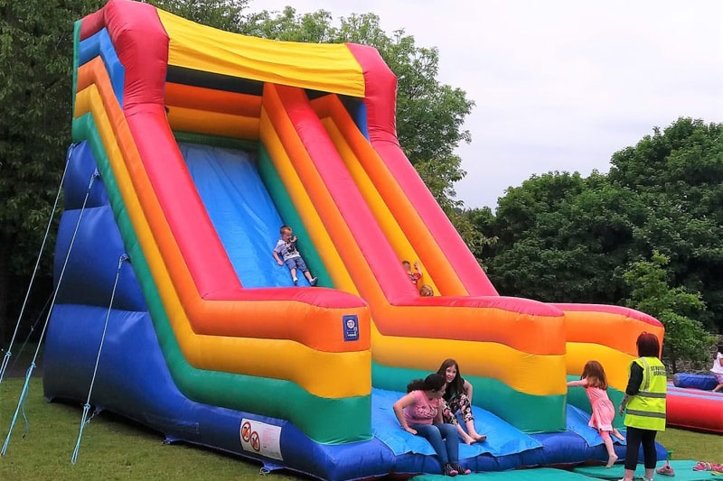 DS022 Rainbow Mega Inflatable Slide Outdoor Giant Size